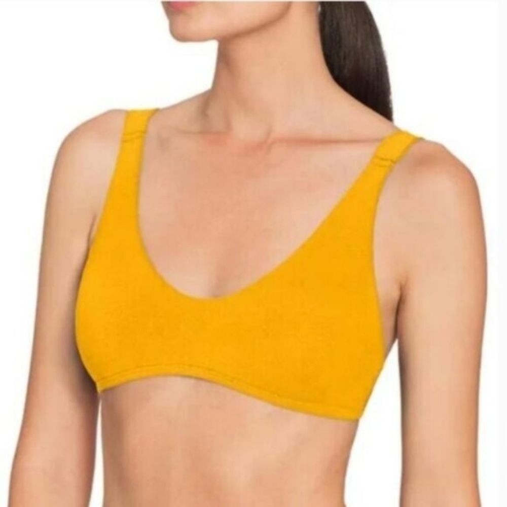 NWOT Robin Piconne Ava marigold scoop neck bikini top Sz S